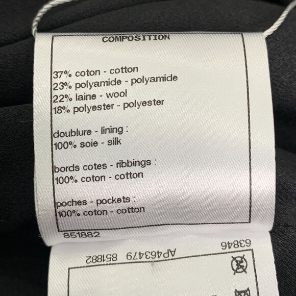 Chanel Black Textured Knit Zip-Up Jacket With Crystal Embellished Pockets - Picture 7 of 8